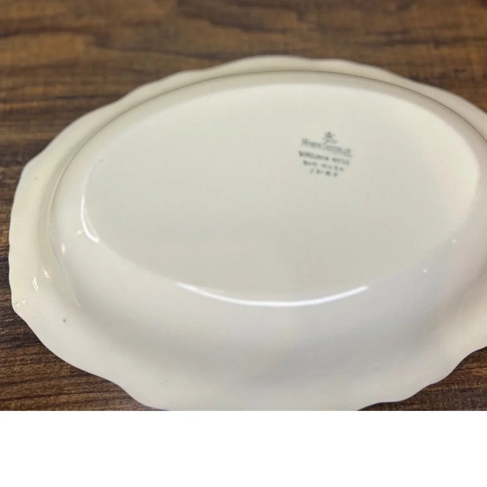 Vintage Homer Laughlin Virginia Rose Oval Serving Bowl‎ Cream Floral Trim